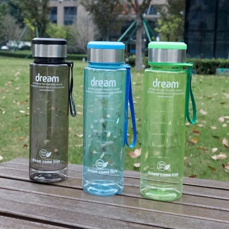 

1000ML Transparent Plastic Portable Water Container Anti-drop Water Bottle Kids School Outdoor Travel Bottle Kitchen Tools