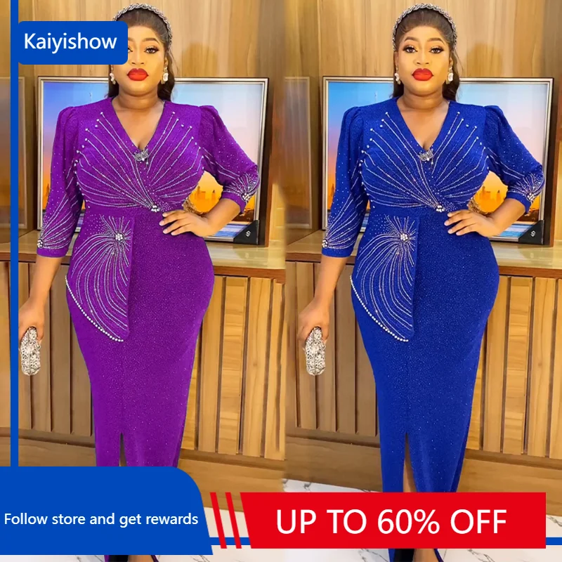 

2023 Luxury Evening Dresses For Women Plus Size African Wedding Party Long Dress Turkey Outfit Dashiki Ankara Africa Clothing