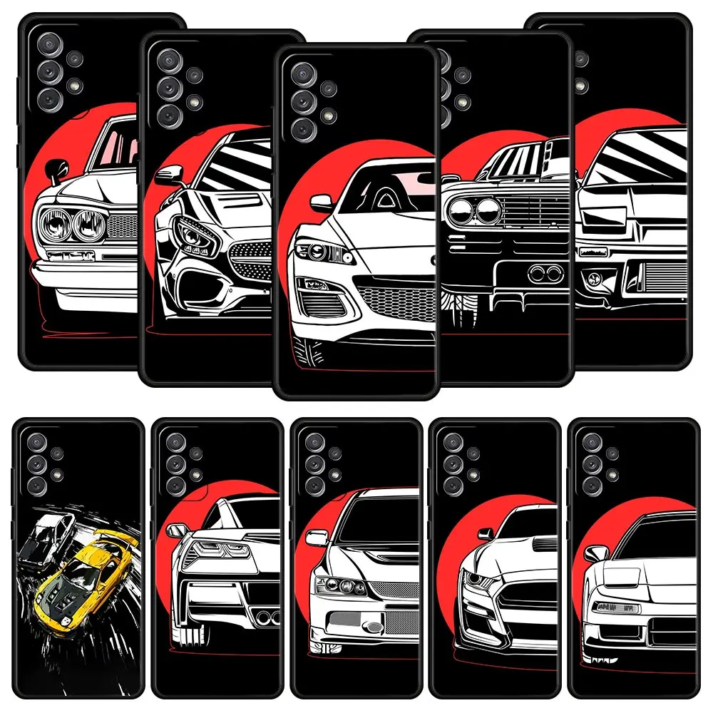 

JDM Tokyo drift Sports Car Lamp Phone Case For Samsung A13 A51 A71 A41 A31 A21S A11 A03S A12 A32 A52 A22 A23 A33 A53 A73 Cover