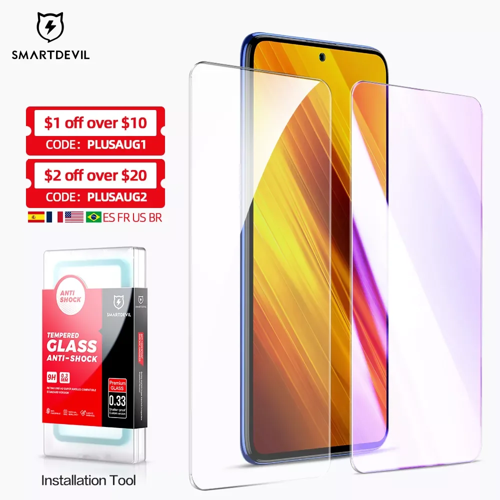 

NEW2023 SmartDevil 2Pcs Tempered Glass for Xiaomi POCO F3 F4 GT X4 X3 NFC X4 Pro Screen Protector for POCO M3 M4 Pro 5G HD Anti
