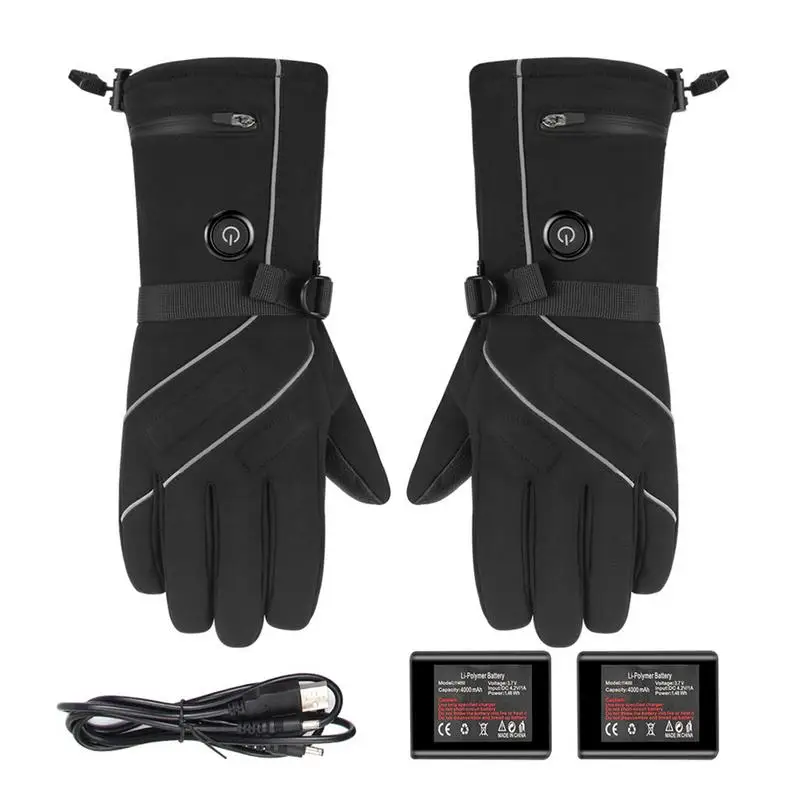 

Smart Heating Gloves Battery Heating Touchscreen USB Heated Gloves Warm Waterproof Hand Warmer Gloves With Battery & 3 Levels