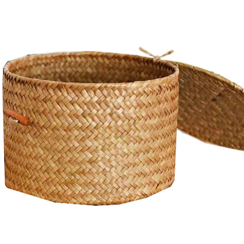 

Storage Basket Baskets Woven Rattan Organizer Box Toilet Paper Stand Decorative Bins Fruit Shelves Shelf Lid Round Tray