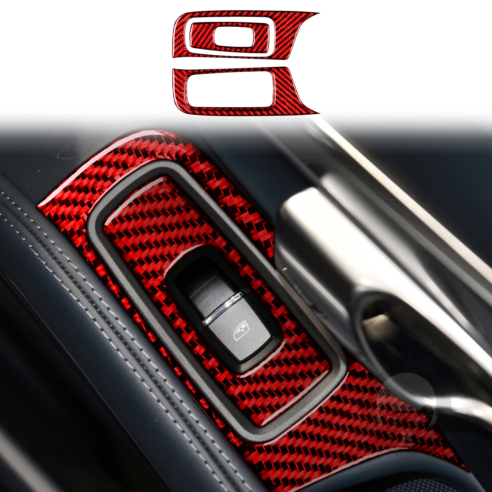 

Наклейка на панель автомобильного стеклоподъемника для Porsche Boxster Cayman 718 982 2016-2022, аксессуары для интерьера автомобиля из углеродного волокна