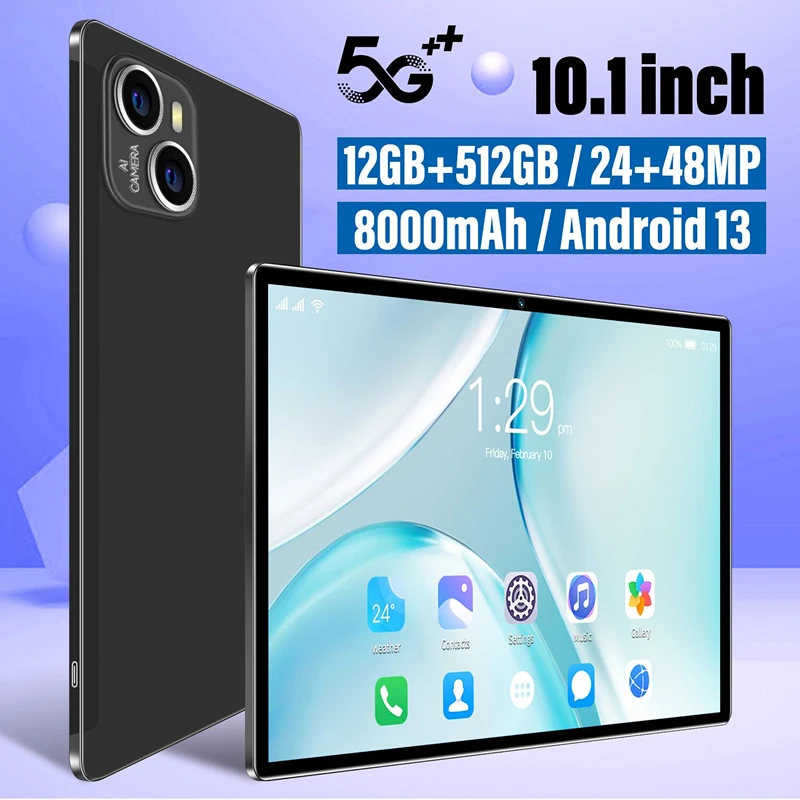 

Планшет 10,1 дюймов со слотом для SIM-карты 12 ГБ 512 ГБ планшеты распродажа Android 13 планшет android 8000 мАч WIFI BT5.0 планшетный ПК