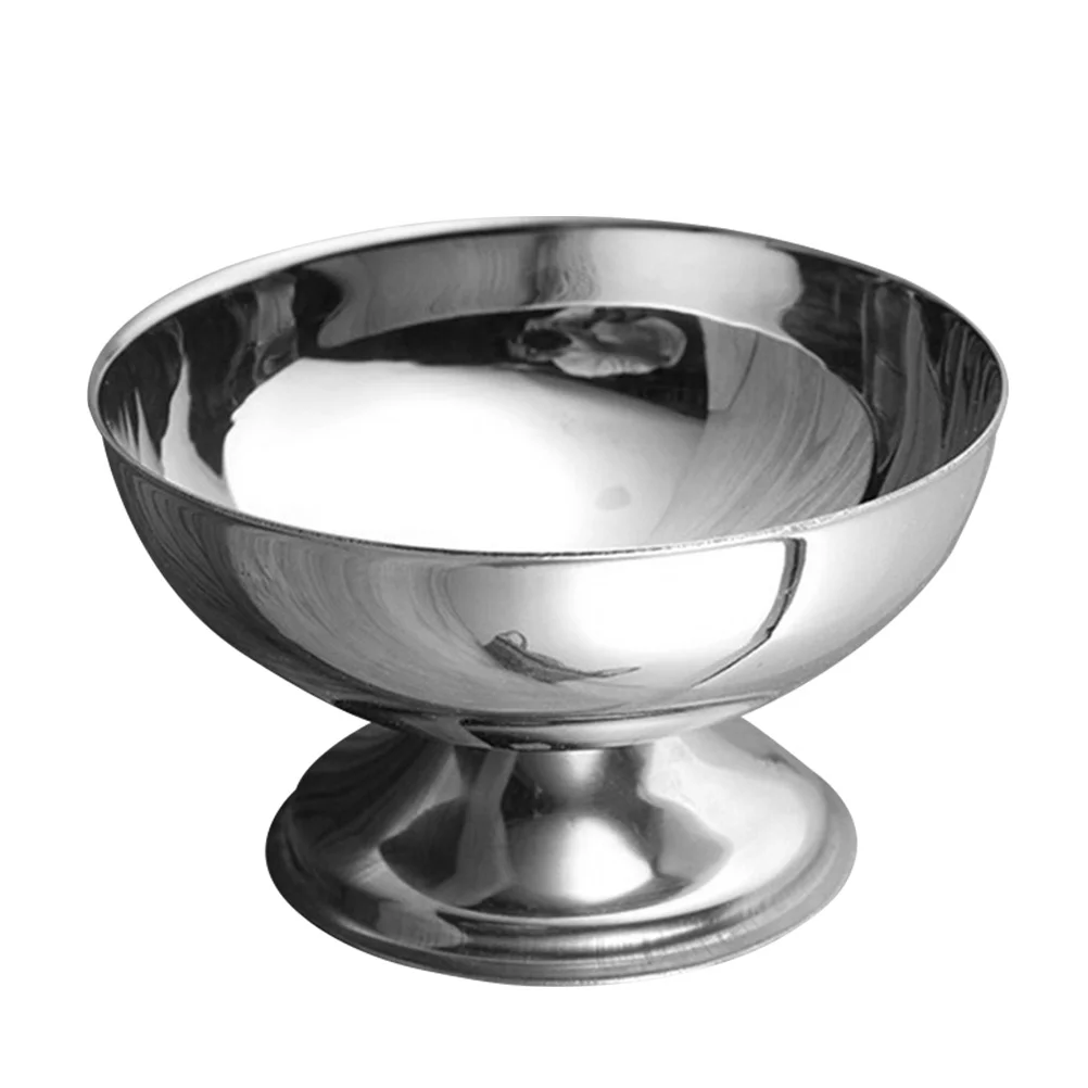 

Bowl Steel Stainless Bowls Ice Cup Cream Cups Salad Dessert Metal Fruit Sundae Footed Serving Pudding Snack Mixing Kitchen
