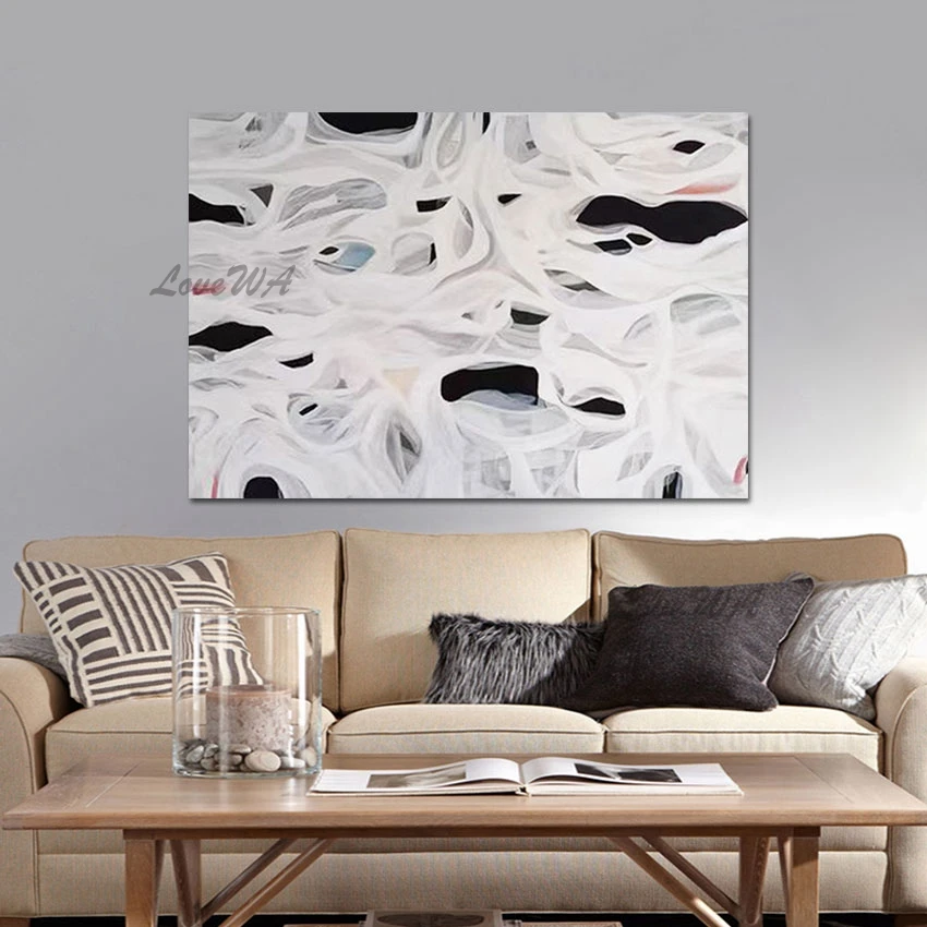 

Художественная картина, бескаркасная Современная Абстрактная Картина на холсте, последнее поступление, Белая Акриловая картина, настенное украшение для детского сада