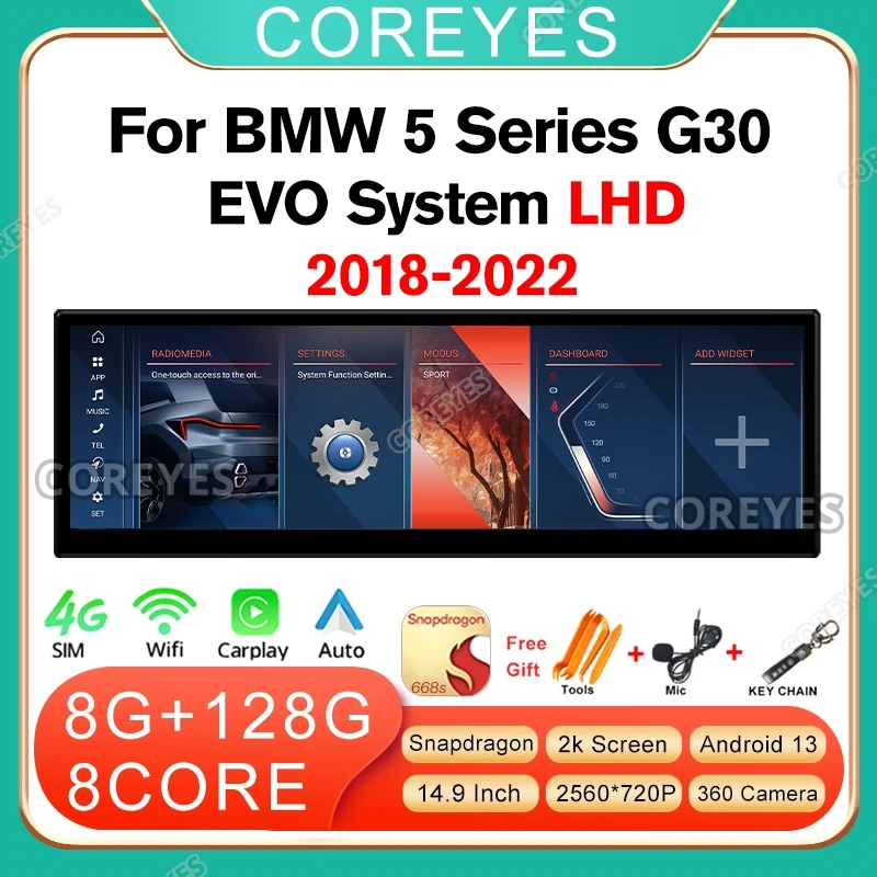 MZRD 10 25 дюйма 14 9 Carplay Auto для BMW 5 серии G30 G31 LHD EVO Система Автомобильный GPS Navi