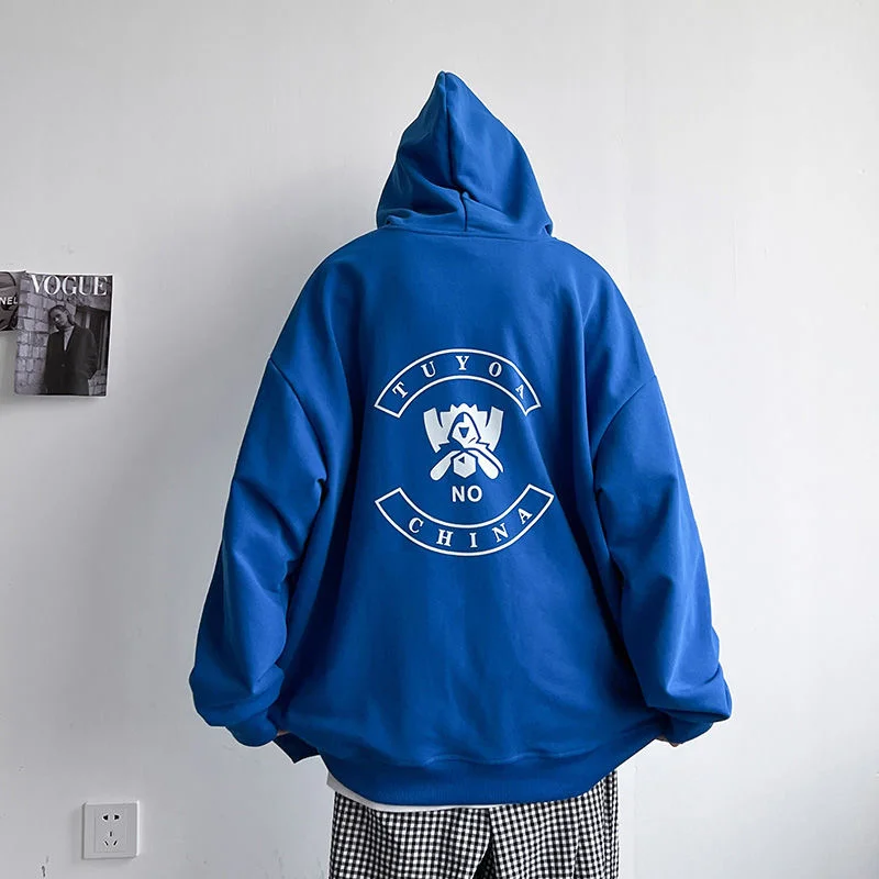 

Privathinker Klein Blue Letter Men Sweatshirts Oversize Fashion Brand Hoodies Spring Hip Hop Male Pullovers Harajuku Jumpers