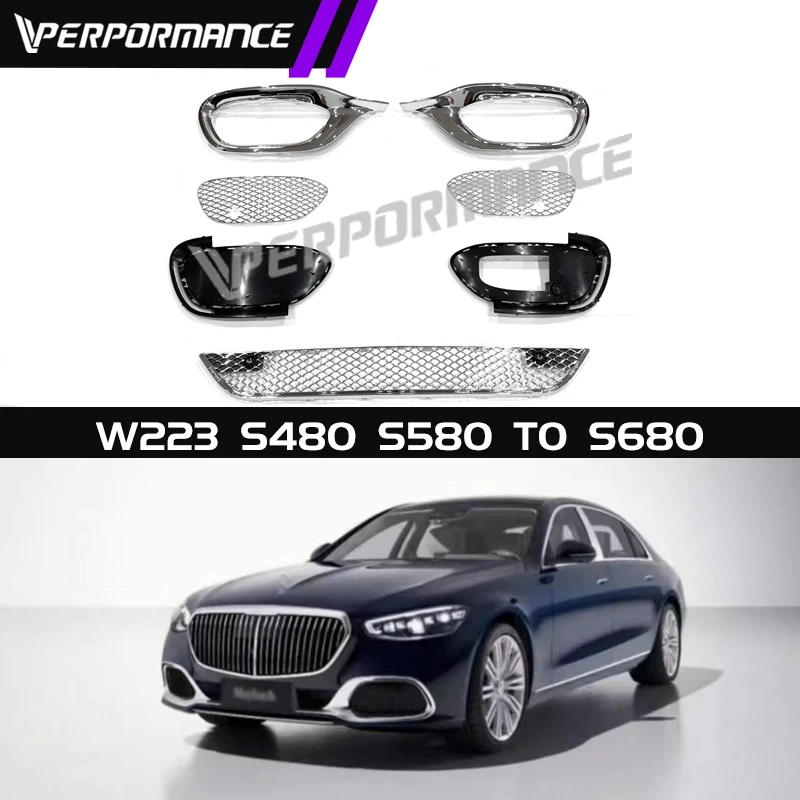 S класс W223 передняя часть решетка гальванический стиль 2020y-передний бампер Нижняя Автозапчасти для кузова автомобиля