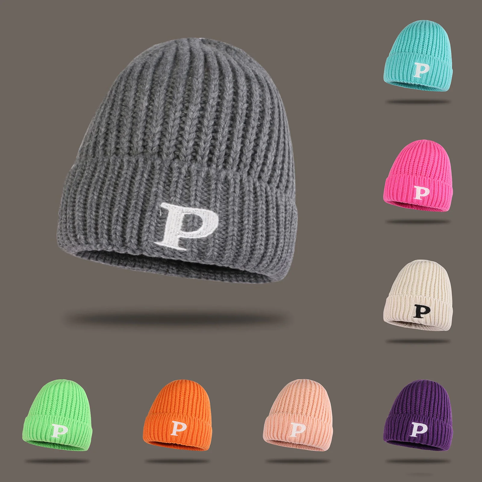 

Женская осенне-зимняя Модная вязаная шапка с надписью, простая шапка-пуловер, клетчатая шапка, мужская шапка-охотник, очки