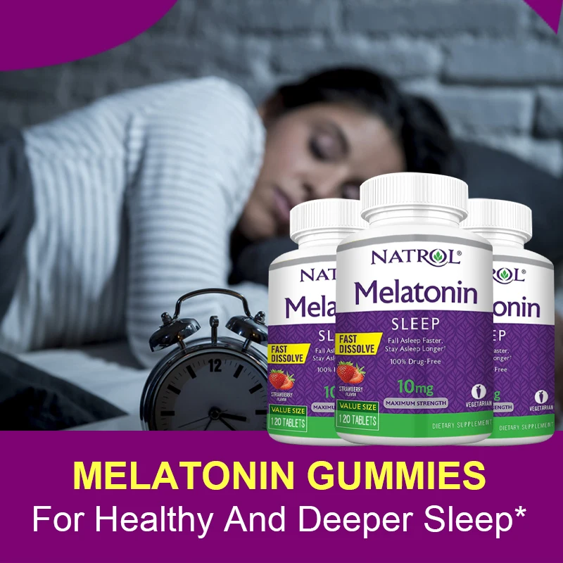 

10Mg Melatonin Capsules Vitamin B6 Help Deep Sleep Save Insomnia Fast Fall Asleep for Adult Middle-aged Elderly