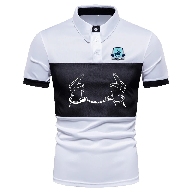 

HDDHDHH брендовая Летняя Повседневная рубашка-поло с цветным принтом и коротким рукавом, Мужская футболка