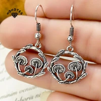 silver color personality earrings creative small mushroom plant eardrop daily party jewelry accessories 2022 new womens earring