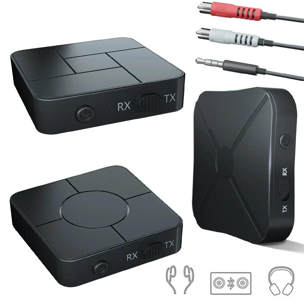 

Bluetooth-совместимый аудиопередатчик 5,0, приемник 3,5 мм, AUX-разъем, RCA, беспроводной музыкальный аудиоадаптер с микрофоном для автомобиля, ПК, ТВ