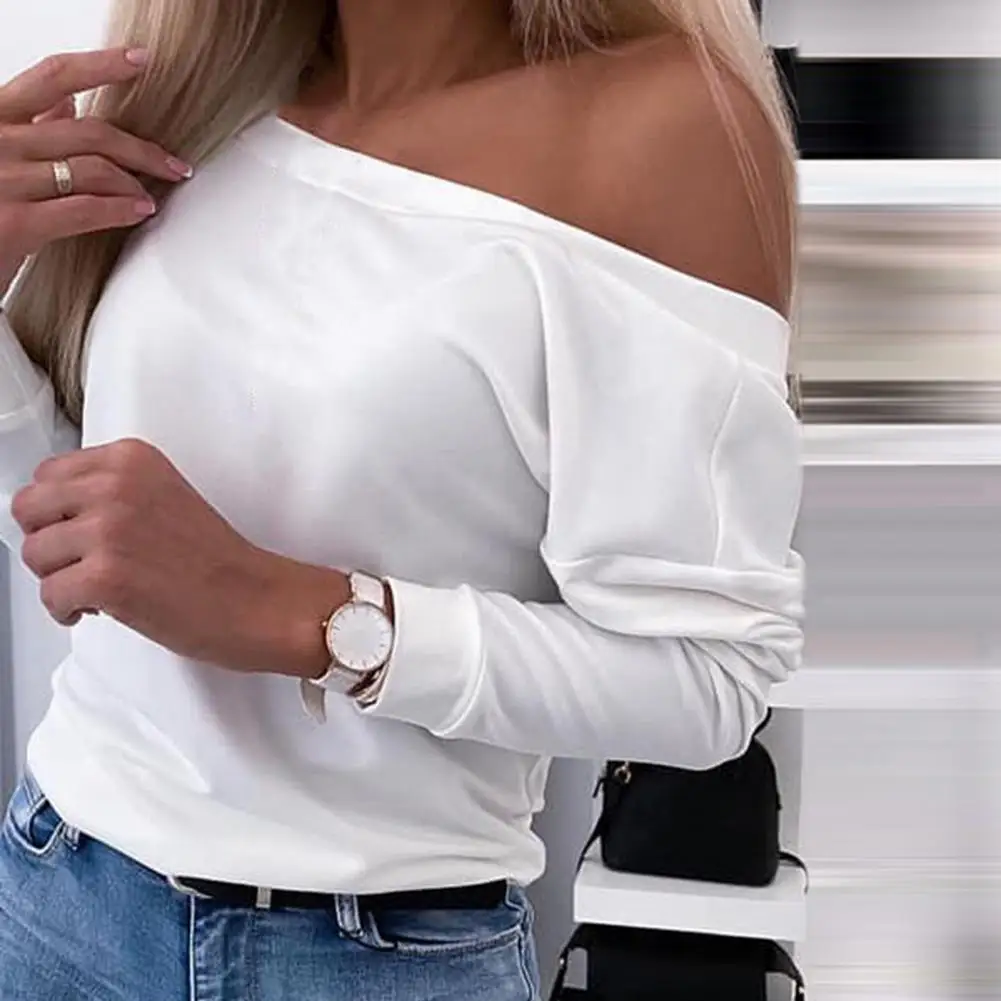 Женский элегантный пуловер топы мягкий эластичный тканевый топ с косым