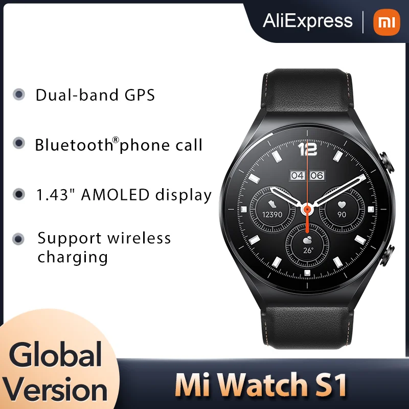 

Xiaomi Mi Watch S1 Smartwatch 1.43" AMOLED Display 12 Days Battery Life Wireless Charging Bluetooth™ Answer Call Wrist Watch New