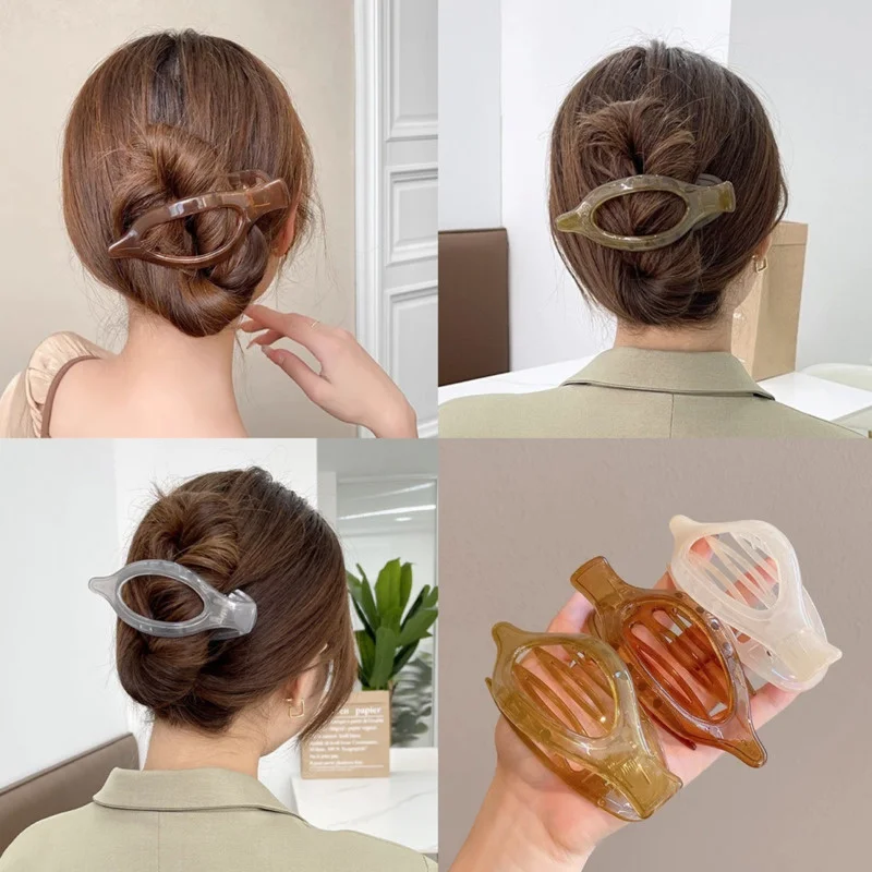 

Модная однотонная металлическая заколка для волос, модная простая женская элегантная S-образная заколка для хвоста, аксессуары для волос