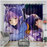 anime anime princess connect re dive curtain for bedroom living room window drapes kawaii girls gifts blackout polyester curtain