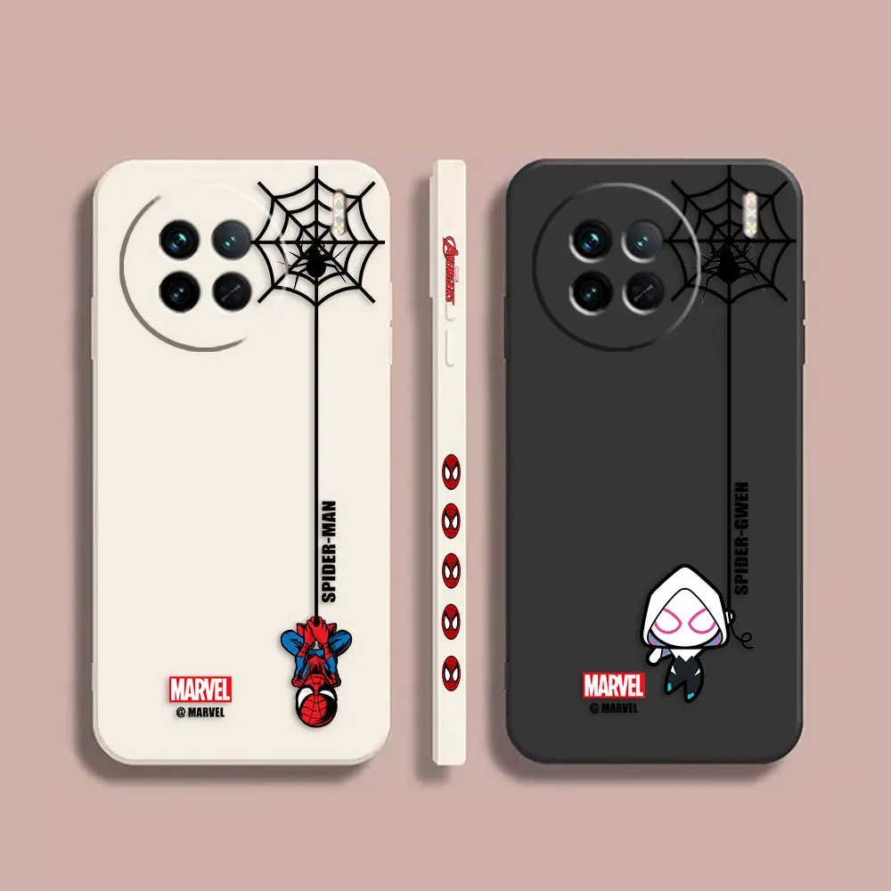 

Case For VIVO X21I X21S X23 X27 X30 X50 X60 X70 PRO PLUS Colour Simple Liquid Silicone Case Marvel Spider-Man Spider Web