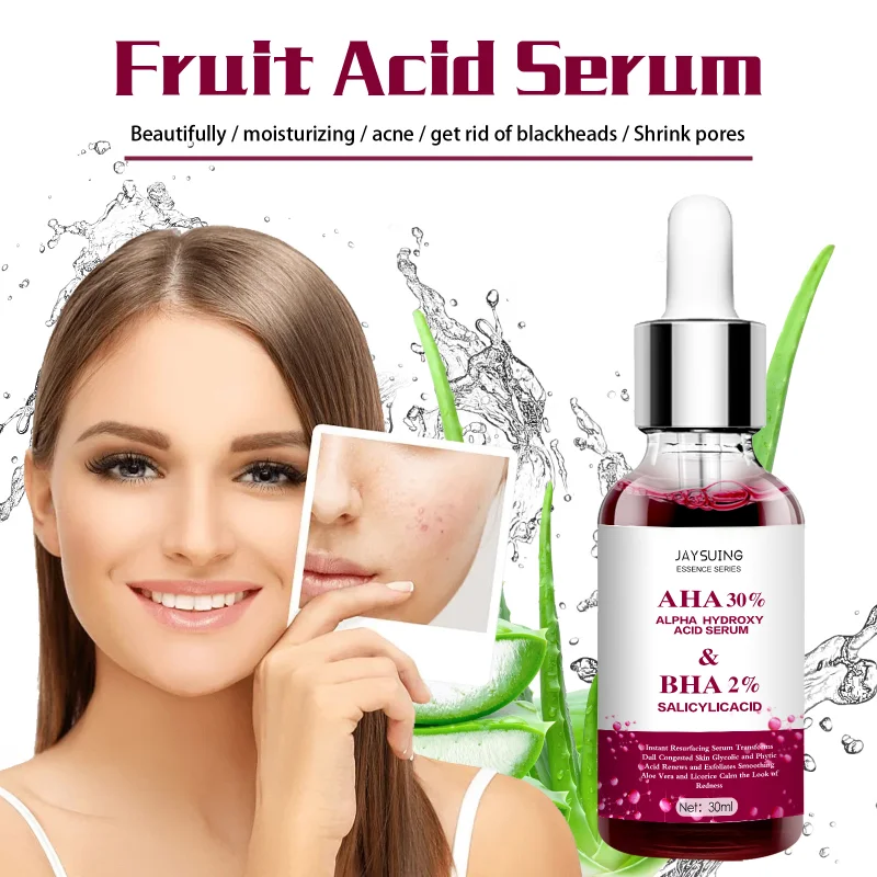 

Fruit Acid Face Serum Shrink Pores Moisturizing Whitening Acne Removal Essence Fade Fine Lines Anti-Aging Skin Care 30ml