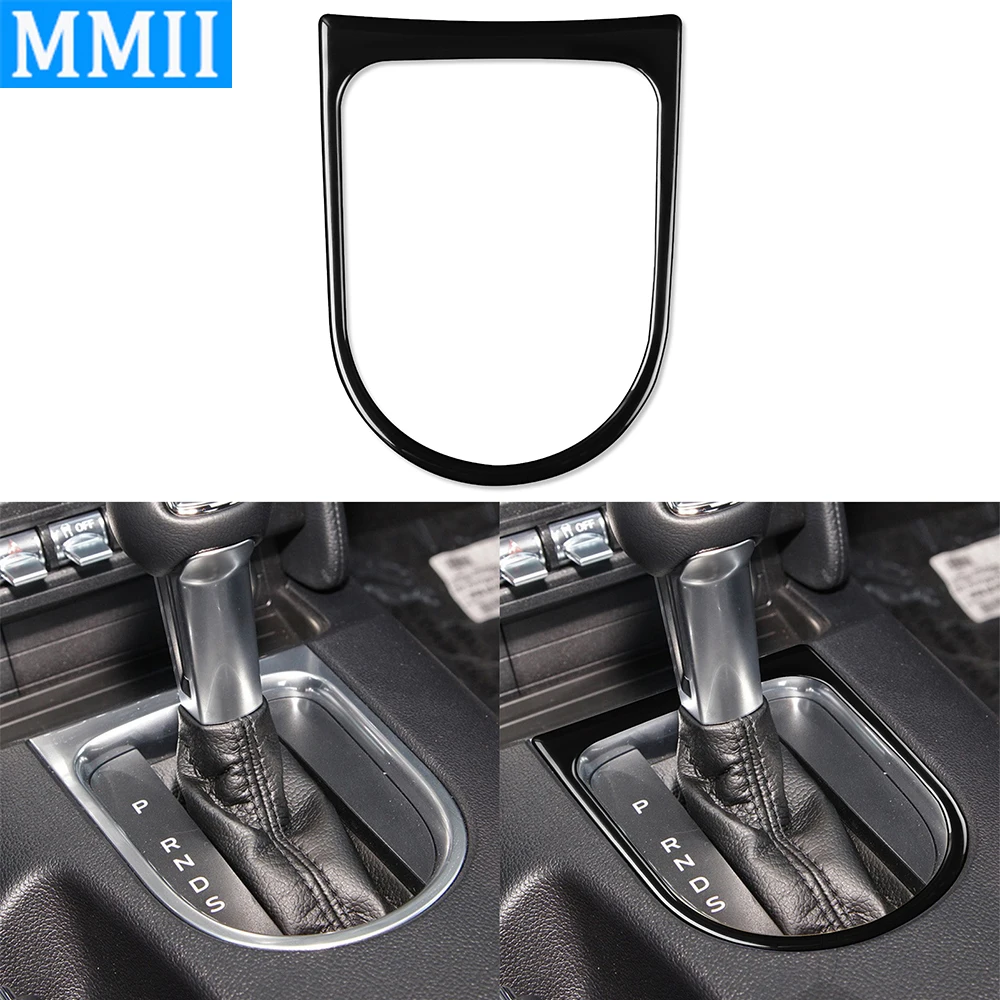 

Черное переключение передач для пианино Ford Mustang 2015-2020, декоративное кольцо, аксессуары для модернизации интерьера автомобиля, декоративная наклейка