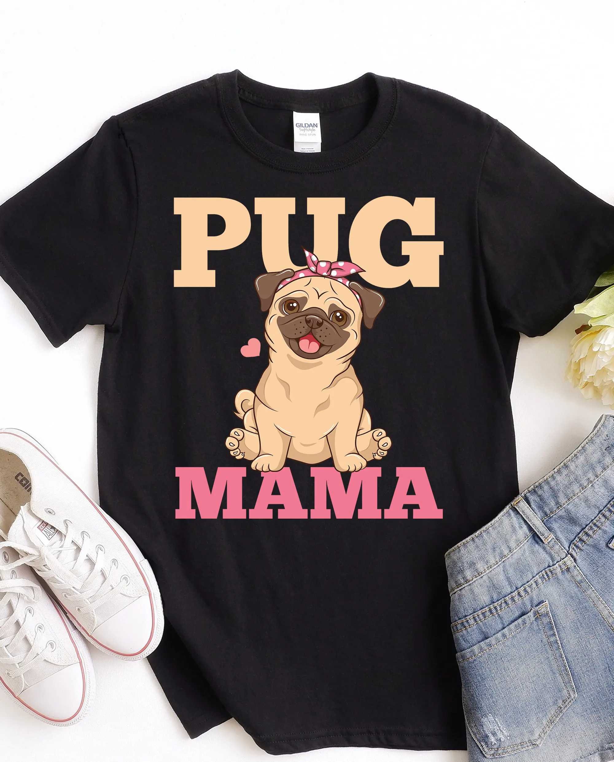 Футболка для мамы мопса влюбленных