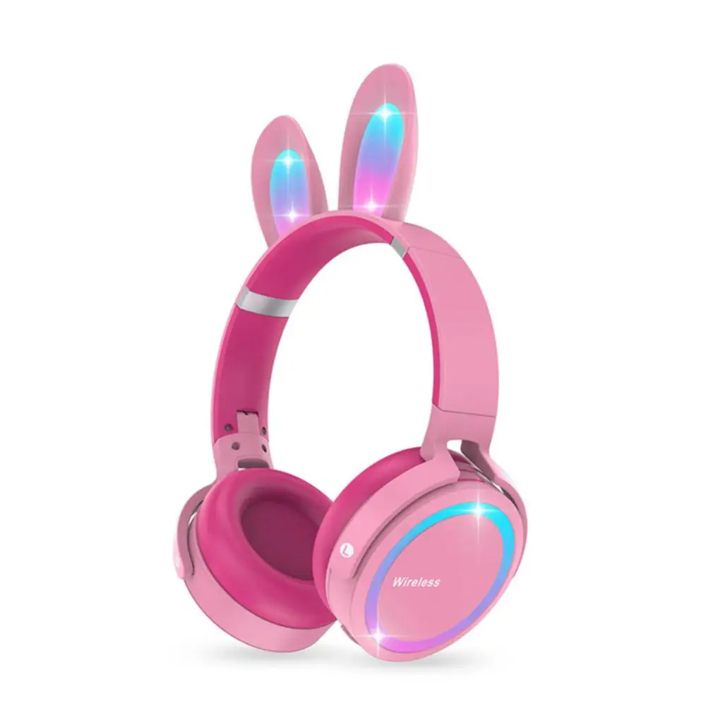 

With Mic Rgb Led Gamer Headset Children's Gamer Earbuds Cute Rabbit Ears Cute Bluetooth Headset Tes Headphones With Mic 250mah