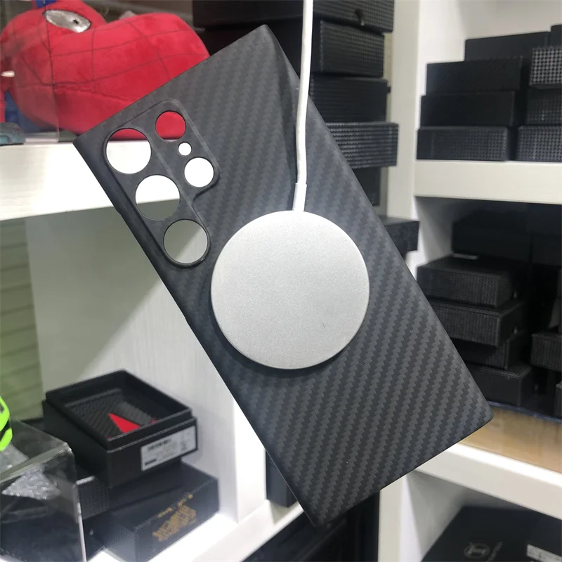 For Samsung Galaxy S23 Ultra MagSafe Magnetic Carbon Fiber  Phone Protective Cover Galaxy S23 S23 Plus  Aramid Fiber Case