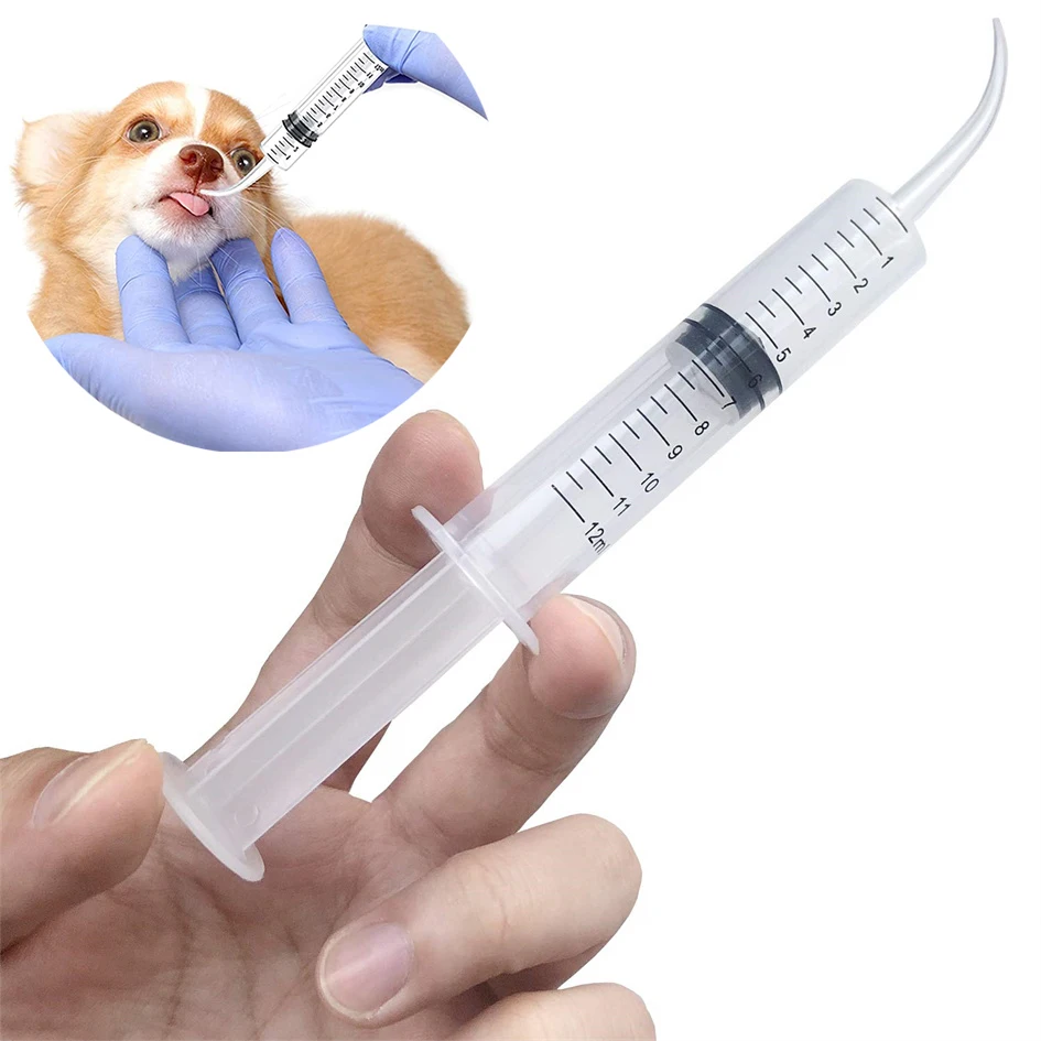 Pet Feeding Syringes with Scale 12mL Pet Water Feeding for Puppy Cats Small Animal Liquid Syringe Water Feeder Pet Supplies images - 1