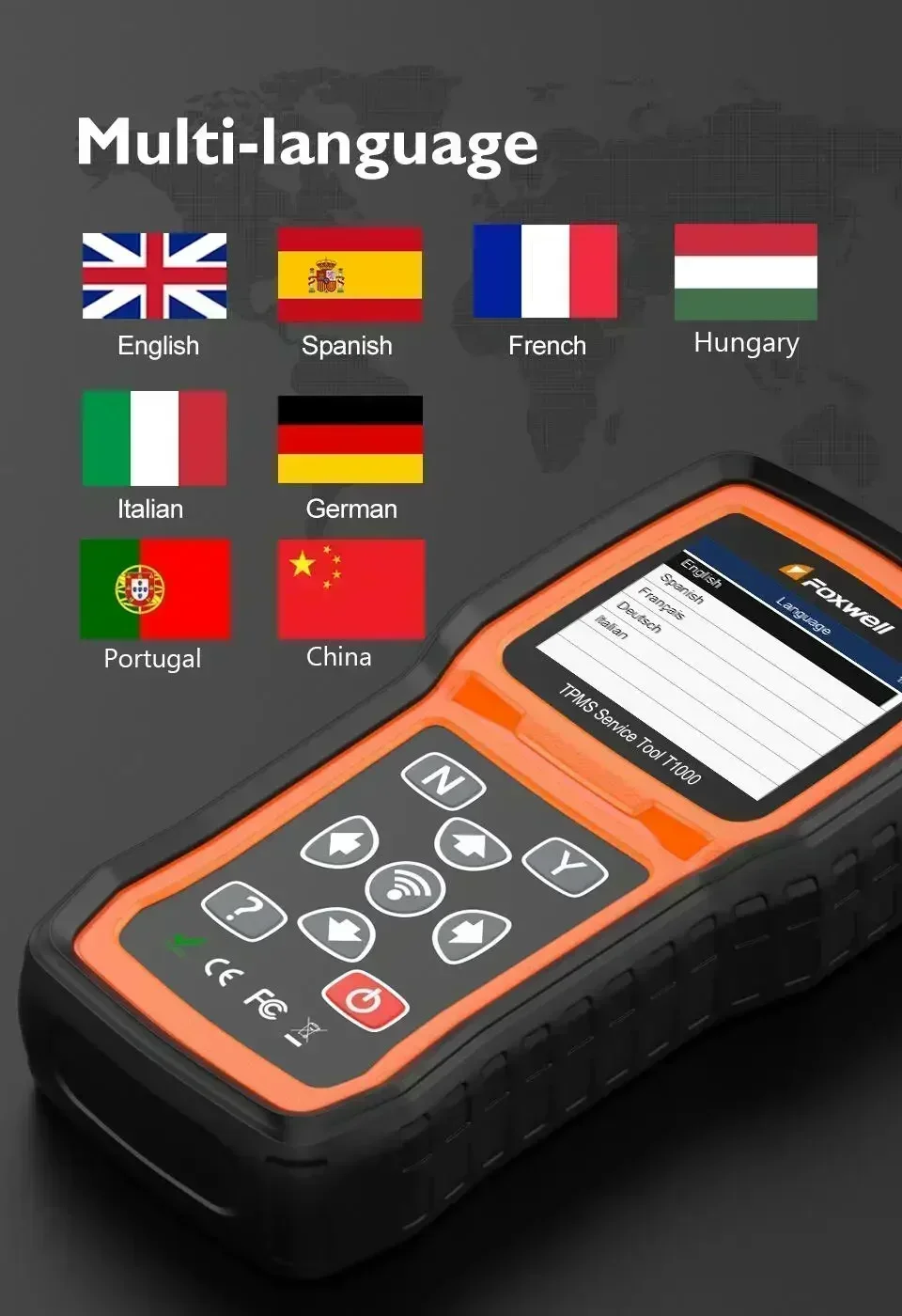 Лучший инструмент Foxwell T1000 TPMS Датчики Программирование Активация Проверка RF Key FOB