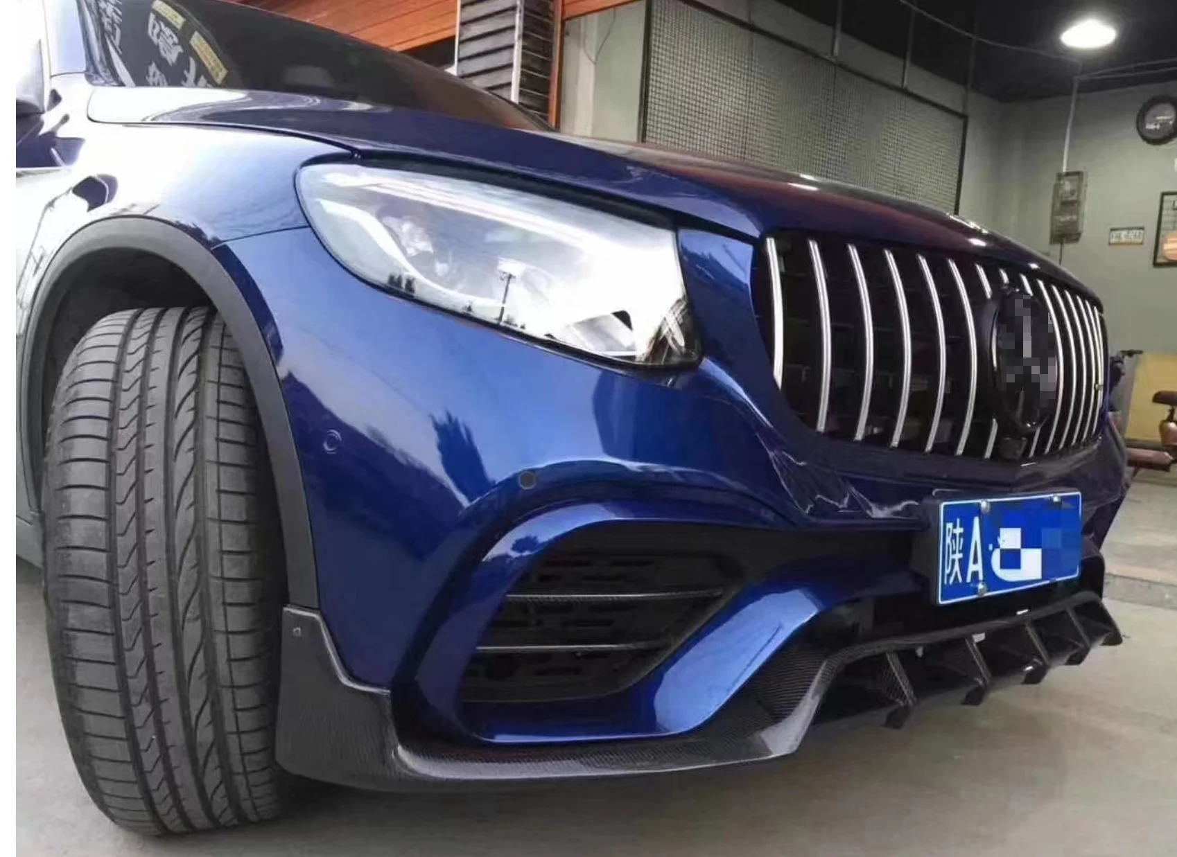 Передняя губа из углеродного волокна для Mercedes Benz GLC 43 63 2017-2019 передняя хорошего