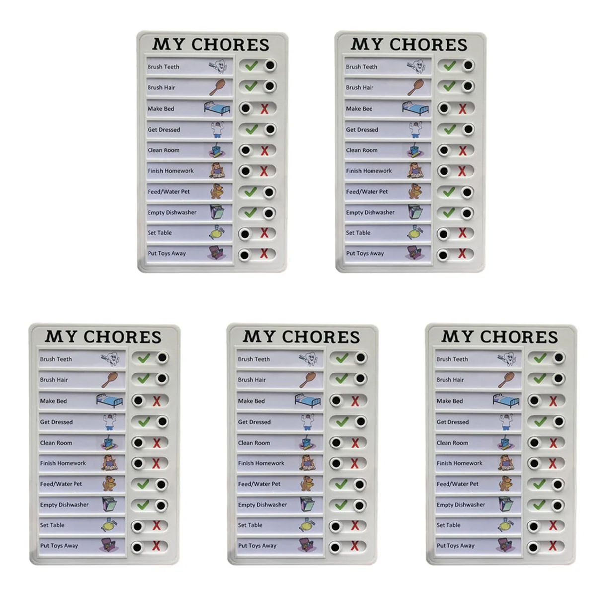 

5X Checklist Note Marker Board Removable Chores Reusable Note Pad for Home Camping to Do List Chore Chart A