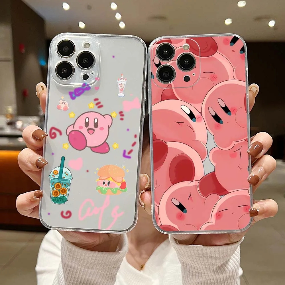 

Kirbys Cutes Cartoons Phone Case For iphone 14 13 12 11 XS Pro Max Mini X XR 6S 7 8 Plus SE 2020 Soft Silicone Transparent Capa