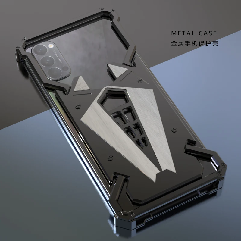 

Luxury Shockproof Aluminum Metal Armor Ring Case For Oppo Reno 4 Pro Reno4 Aluminium Bumper Case Metal Frame Cover