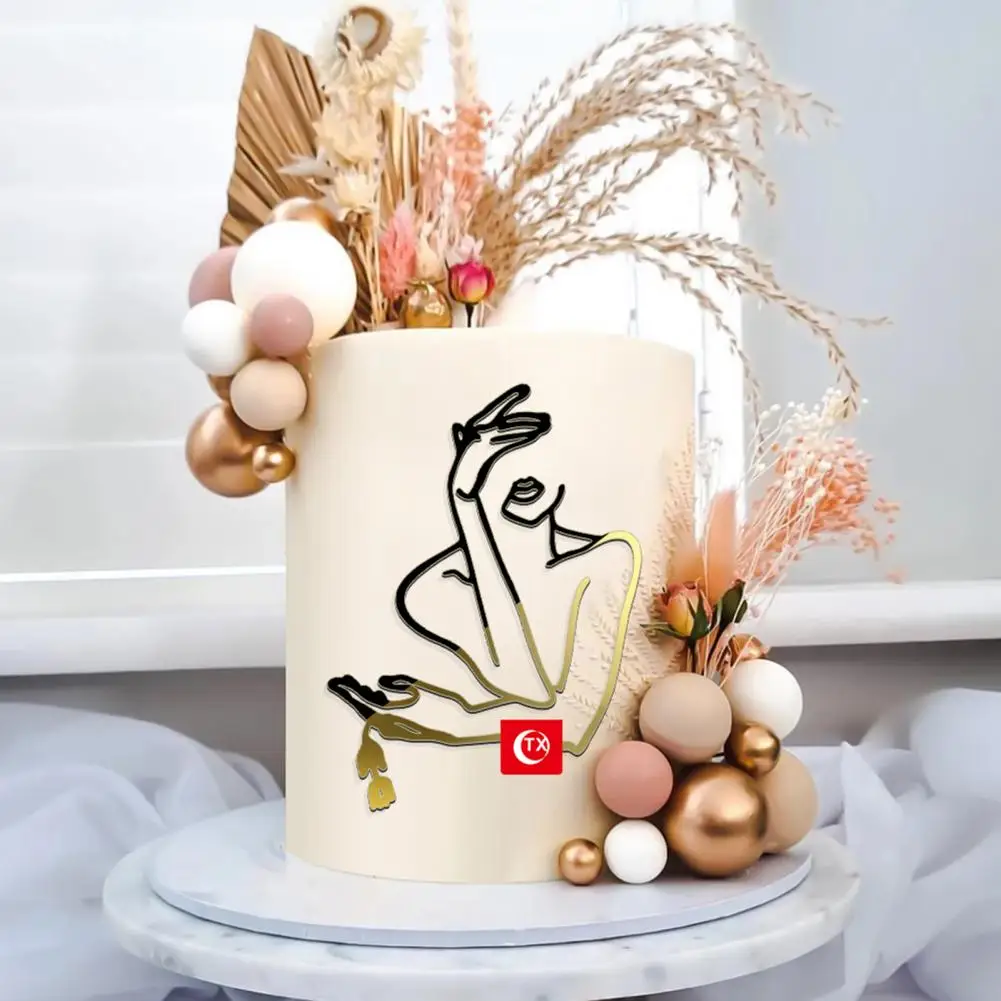 

Cake Decoration Pretty Minimalist Line Anti-rust Human Outline Cake Toppers Cake Decorations Cake Topper Cake Topper