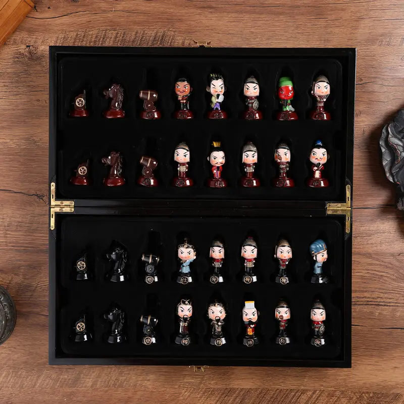 Китайские шахматы из массива дерева шахматная доска версия Q трехмерная глина