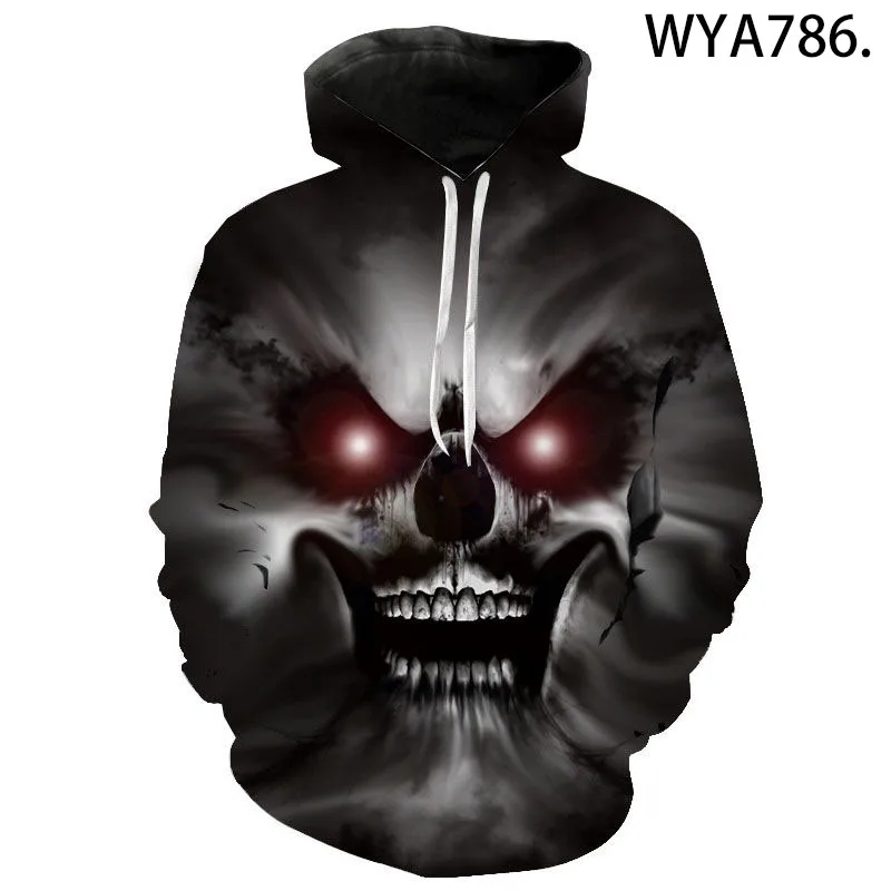 

2022 New Skull 3D Printing Hoodie Sportswear Men's and Women's Casual Fashion Sports All-match Harajuku Style Hooded Sweater