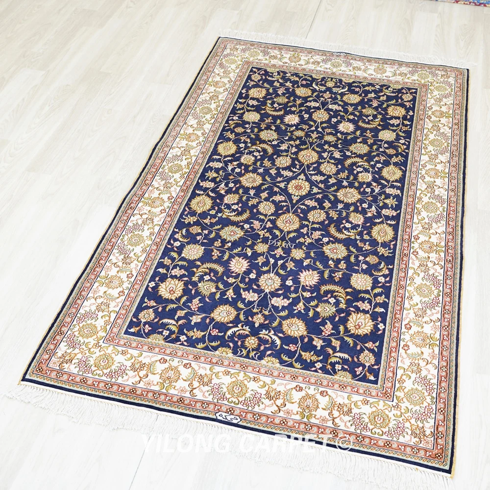 Турецкий Шелковый коврик ручной работы 91x152 см изысканные шелковые коврики