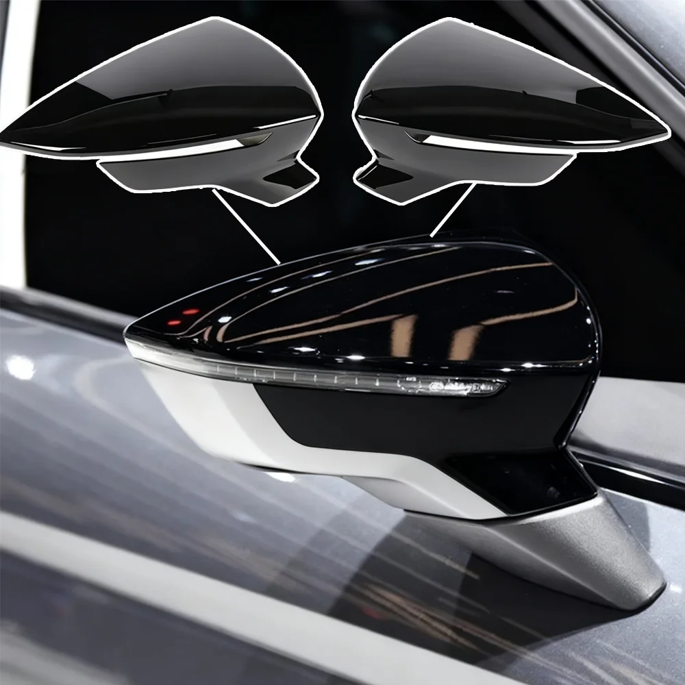 Фото Колпачки боковых зеркал для SEAT Leon Lion Mk3 III 5F ST FR Cupra 2017-2020, углеродное волокно/черные аксессуары для зеркал заднего вида №3