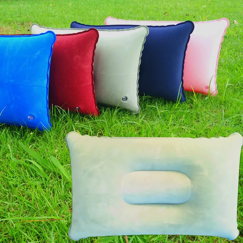 

Flocking Square Pillow for Camping, Nap Air Pillow, Travel Flocking Air Pillow