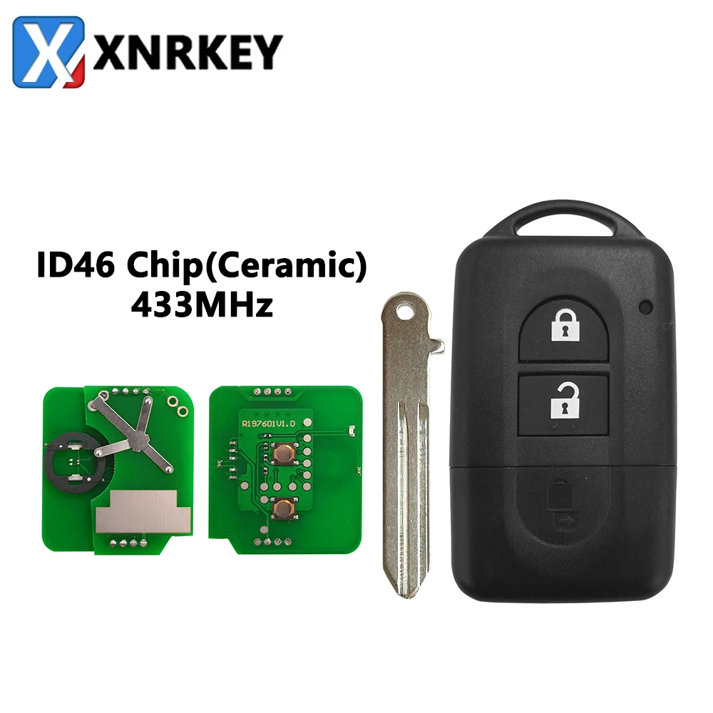 XNRKEY-llave remota inteligente de 3 botones, llave de coche con Chip ID46, 433Mhz, para Nissan Juke, Navara, Micra, Xtrail, Qashqai, Duke