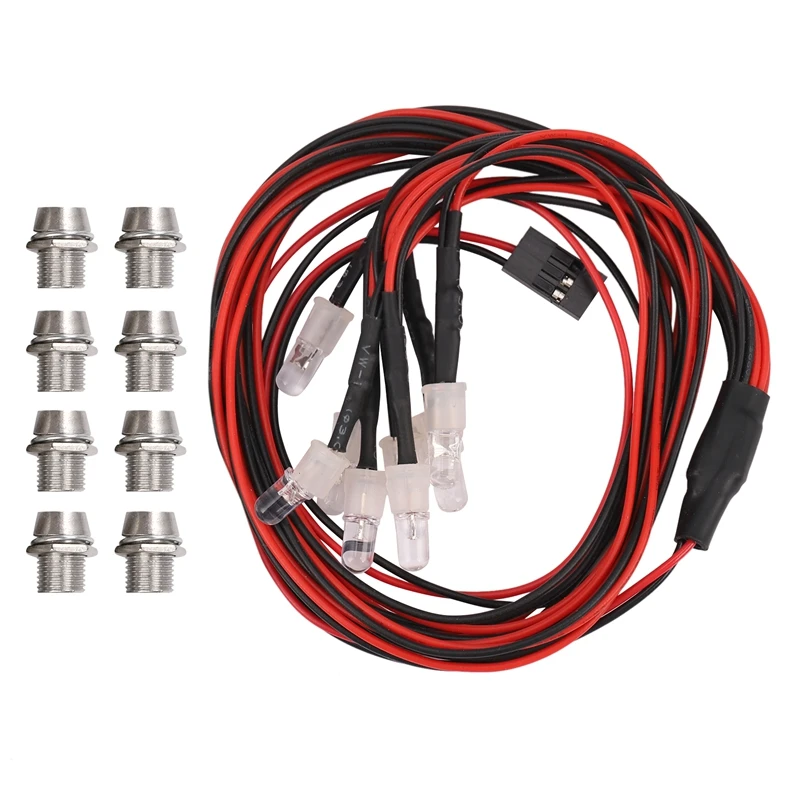 

Hot 8 LED Upgrade Parts 5mm White Color Red Color LED Light Set for HSP RC Cars