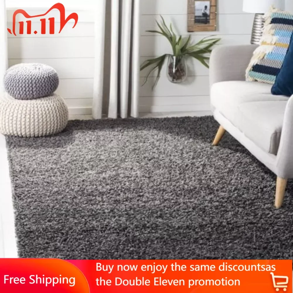 

Однотонный плюшевый ковер, ковер для гостиной, декоративный темно-серый ковер для спальни, ковер для комнат, для спальни, для дома, 5 дюймов 1 дюйм x 7 дюймов 6 дюймов