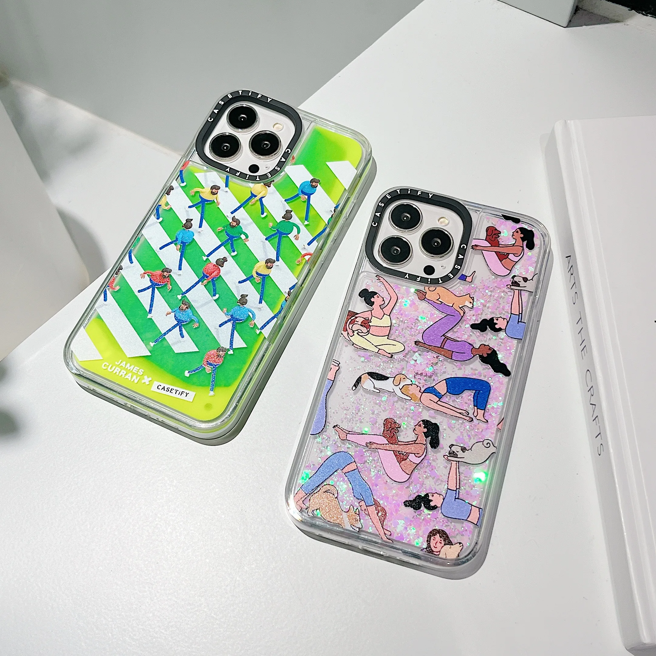 

Casetify quicksand colored liquid zebra crossing yoga girl Phone Cases For iPhone 13 12 11 Pro Max XR XS MAX X Back Cover