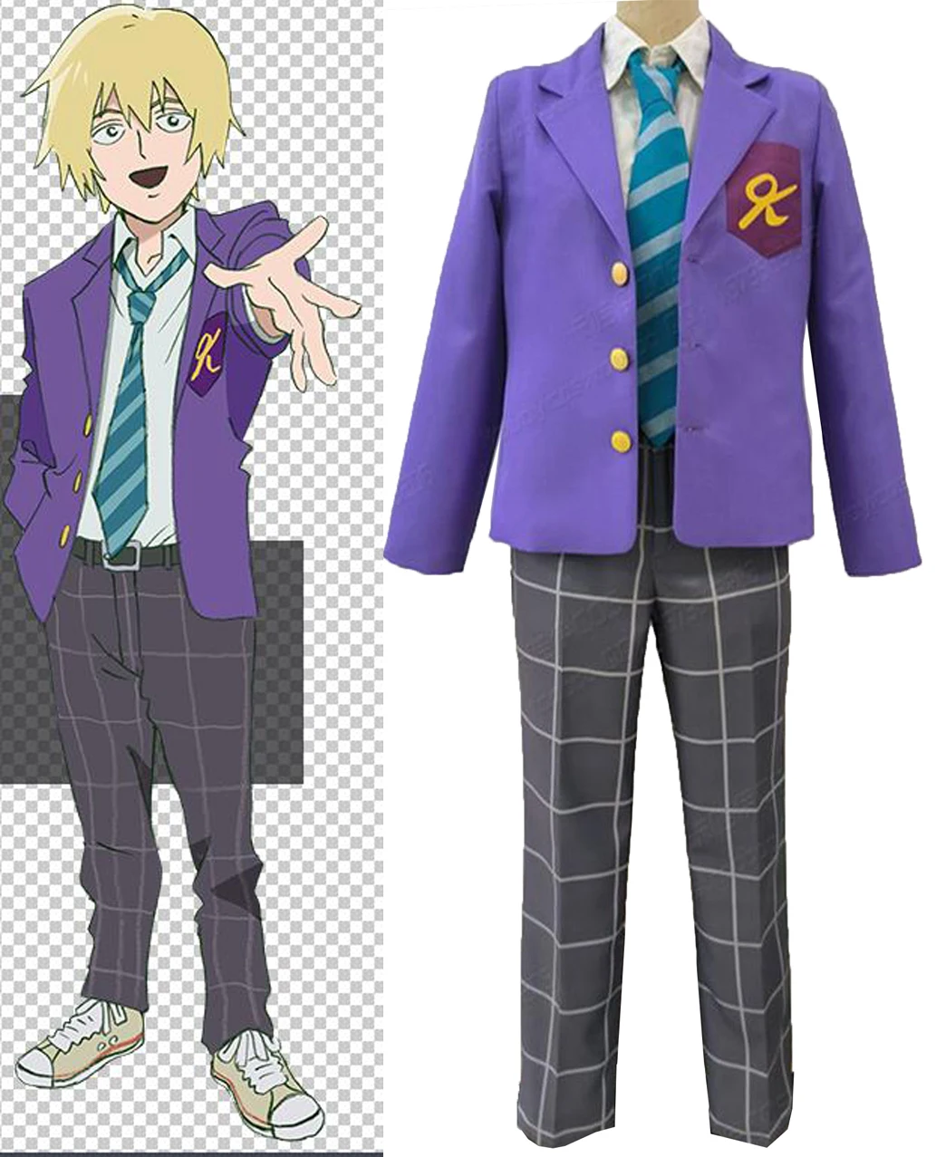 

Мужская школьная униформа из аниме Моб психоделик 100 ханазава теруки костюм для косплея мобу саико Hyaku костюм пальто костюм на Хэллоуин