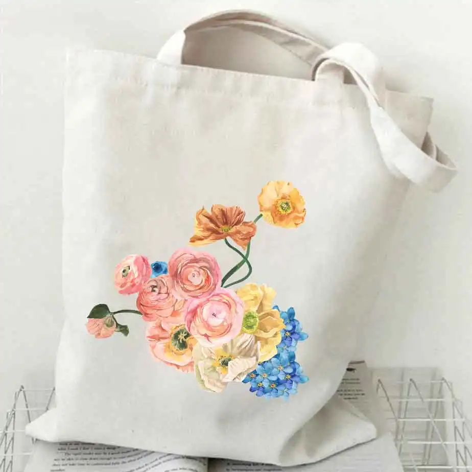 Сумка-тоут через плечо для женщин парусиновая сумочка-тоут с разноцветными