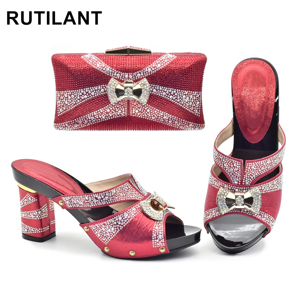 

Новейшие итальянские женские сексуальные туфли и сумки, украшенные искусственными африканскими туфлями и сумочками, итальянские туфли для свадьбы