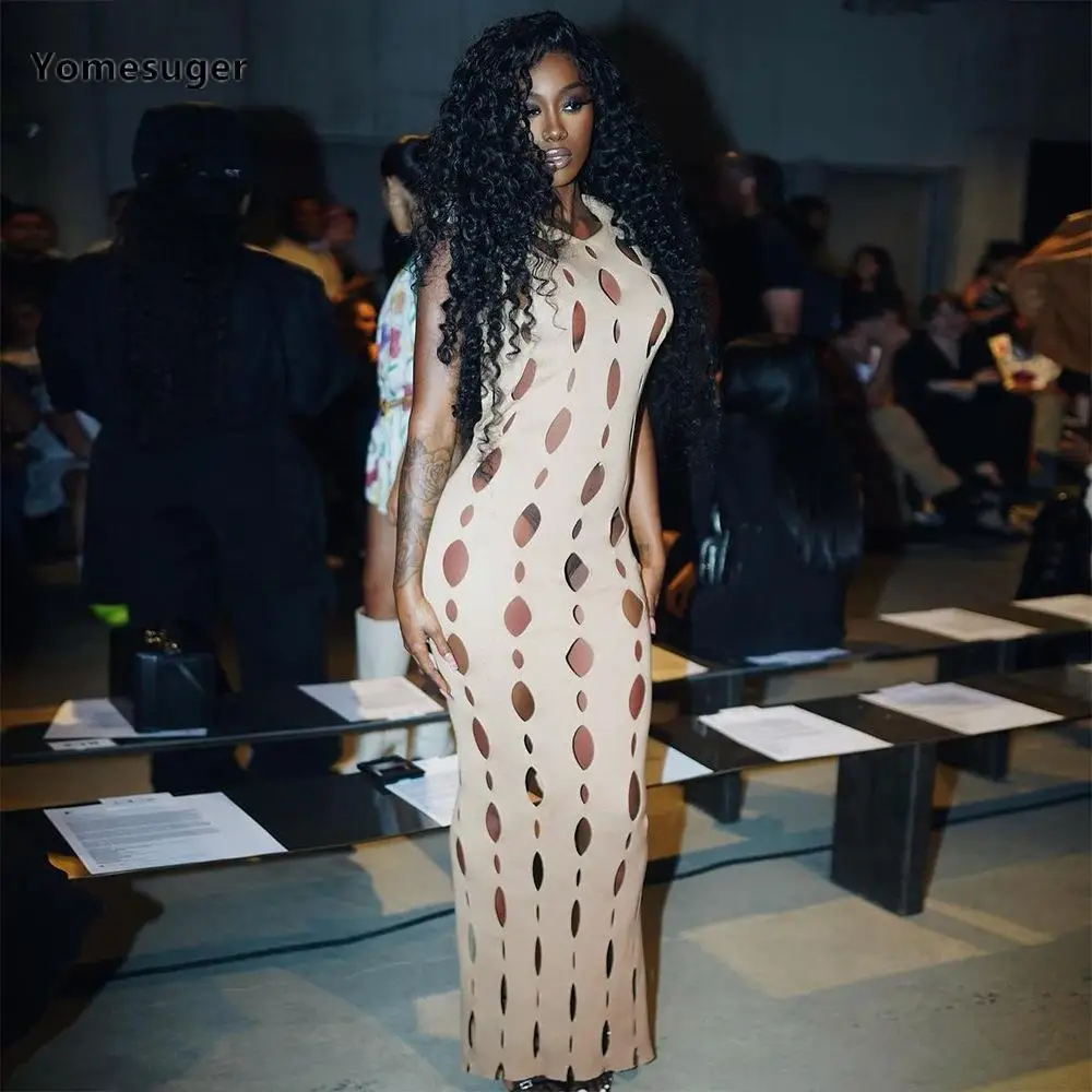 

Женское Ребристое платье-макси yomger esuger, с вырезом лодочкой, без рукавов, с О-образным вырезом, приталенное платье, сексуальное женское платье, вечерние платья 2023