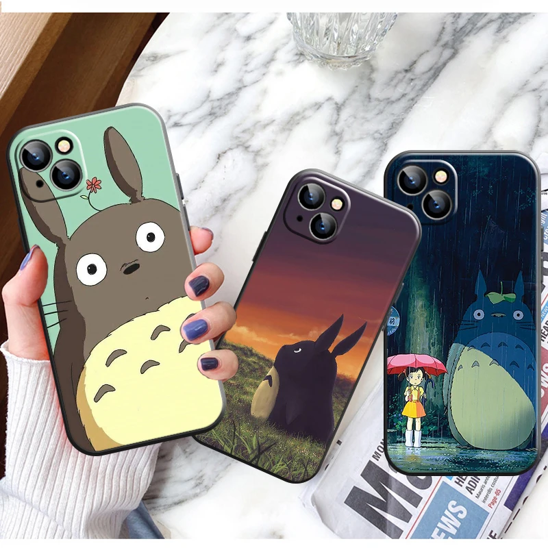 

Japan Anime Totoro Miyazaki Phone Case For Apple iPhone 13 12 11 Pro 12 13 Mini X XR XS Max SE 6 6s 7 8 Plus Carcasa Back