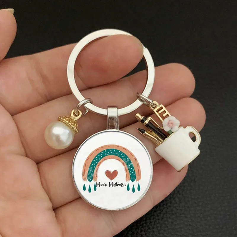 Модные ювелирные украшения стеклянный брелок с надписью Thank You учитель